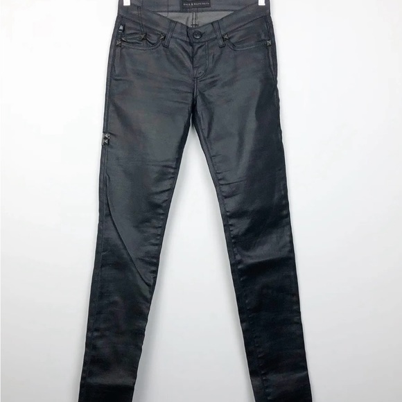 Coated / Waxed Black Jeans - Picture 3 of 4